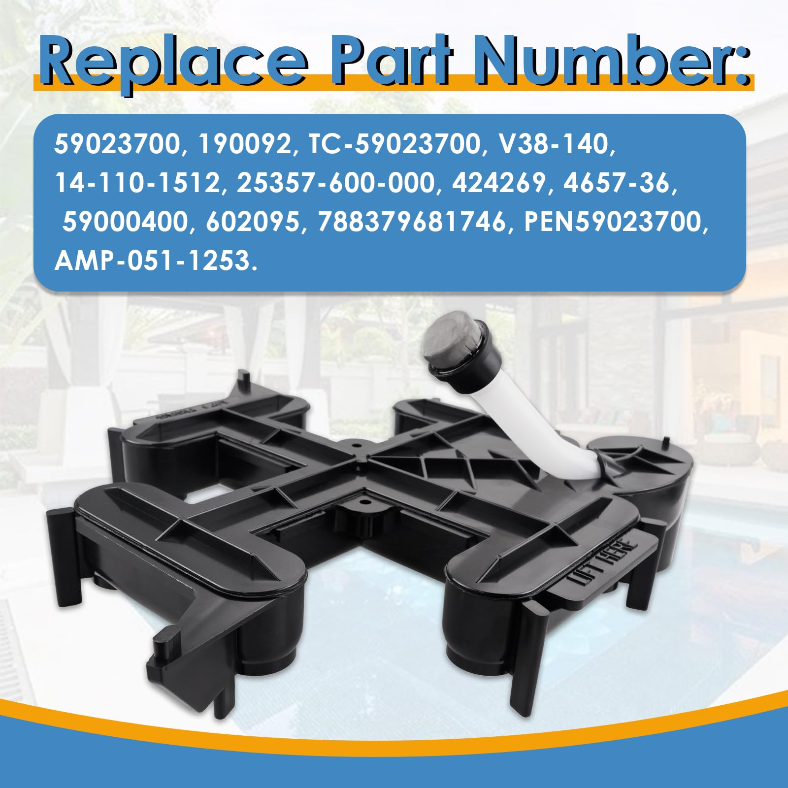 59023700 - Colector superior con purga de aire, compatible con FNS Plus 24, 36, 48, 60 filtro D.E. de piscina y spa, repuesto # V38-140 y 25357-600-000 Pentair