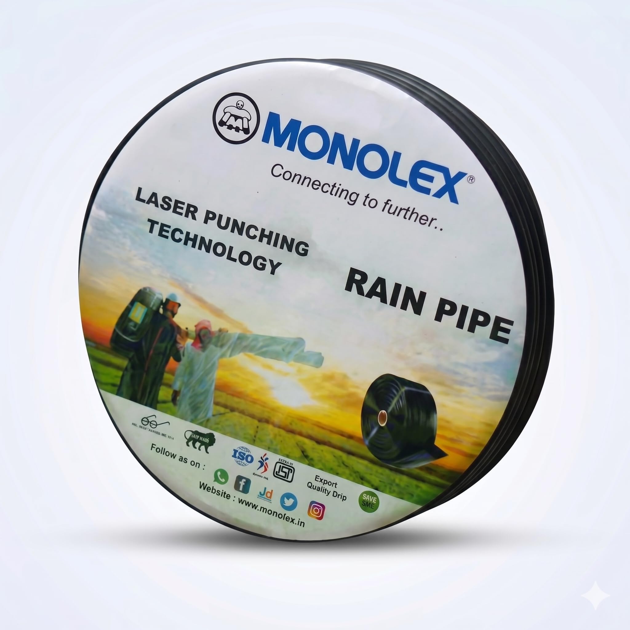 MONOLEX® Rain Pipe with Advanced Laser-Punched Technology, Black, 10 FT Coverage, UV Stable, Non-Clogging (20mm (200 Meter))-image-35