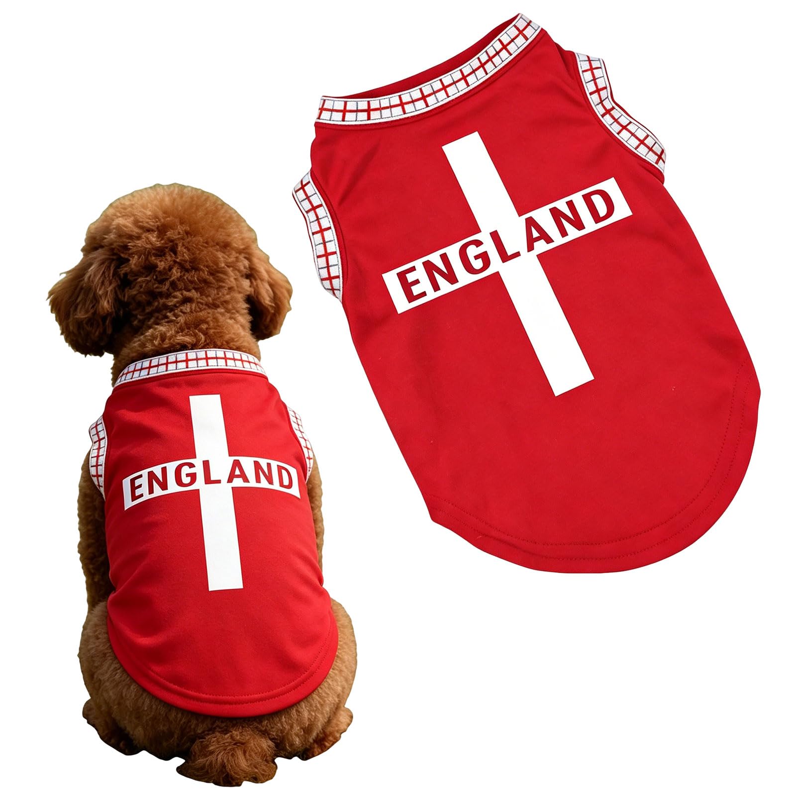 Dog Football Jersey, Soccer Shirt for Pets, Polyester Mesh, Sleeveless, Sizes S-5XL, Multiple Countries