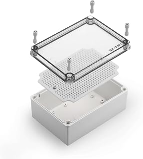 QILIPSU Outdoor Junction Box IP67 Waterproof Project Box ABS Plastic Weatherproof Electrical Enclosure Clear Cover (6.9"x4.9"x3" CC)