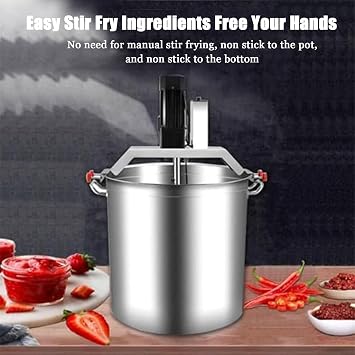 Automatic Pan Stirrer, Automatic Food Mixer Featuring 4-Blade Mixing Scraper and Adjustable Speed, Multi-Purpose Stirring Machine for Soup Sauce Jam Seasoning in Kitchens