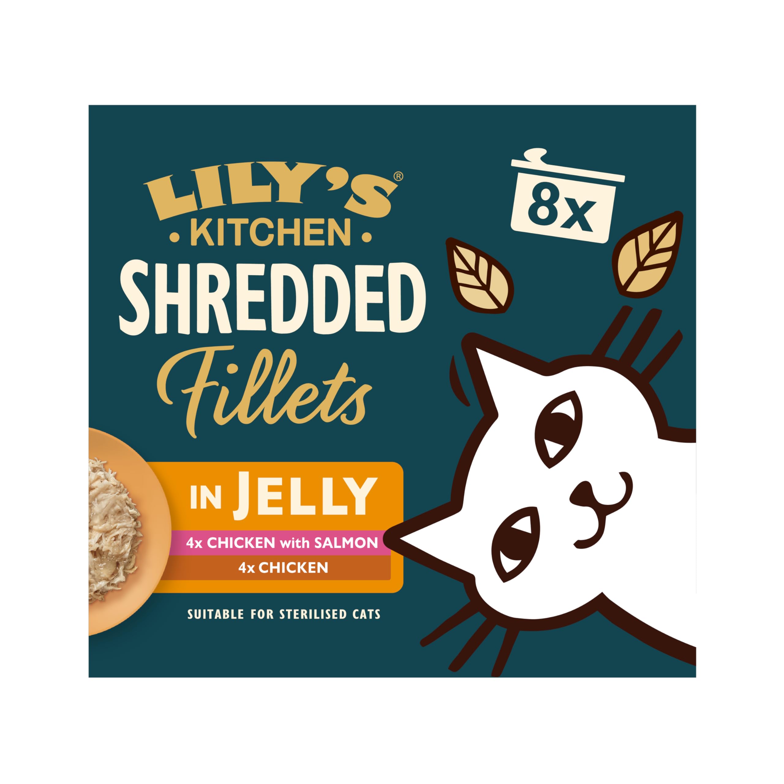 Lily’s Kitchen Filetes Variados para Gatos Adultos – Comida Húmeda Natural en Gelatina, Sin Cereales (Pack 6 x 8 x 70 g)