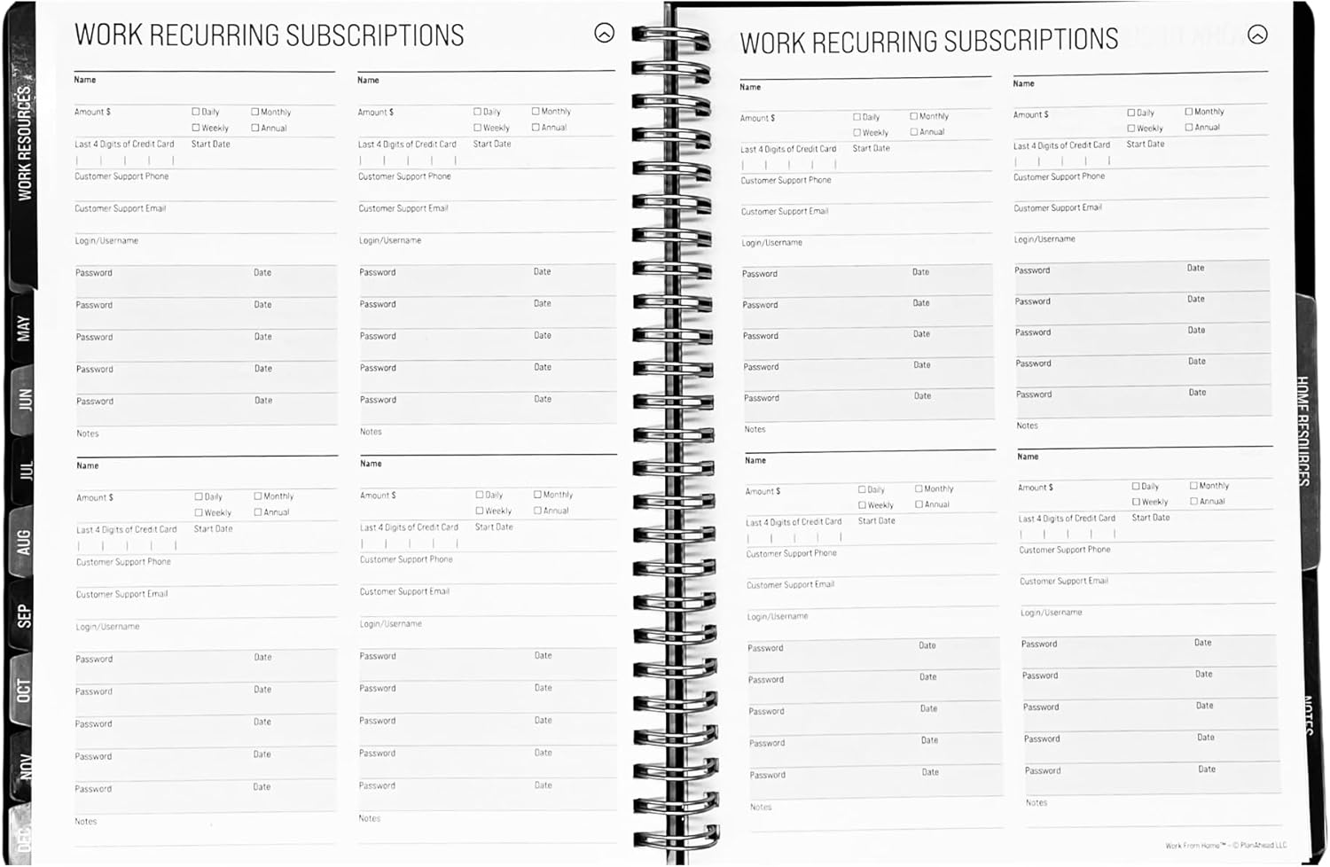 NEW PlanAhead Work From Home Professional Edition July 2025 – December 2026 Monthly/Weekly Medium Planner 7.25" x 9" and SUHEYLA Twin Pen (Black)