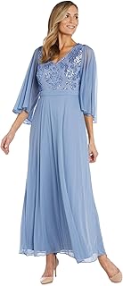 Women's Fleur De Lis Dress W/Sequined Bodice & Cape Sleeves - Buy now