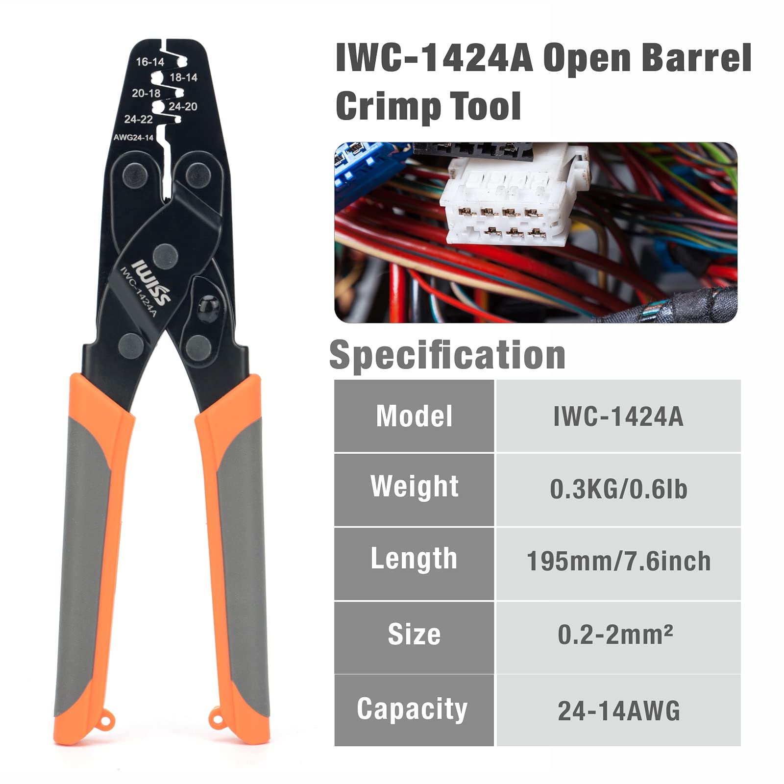 IWISS IWC1424A Crimping Tools for Deutsch DT Series Stamped & Formed