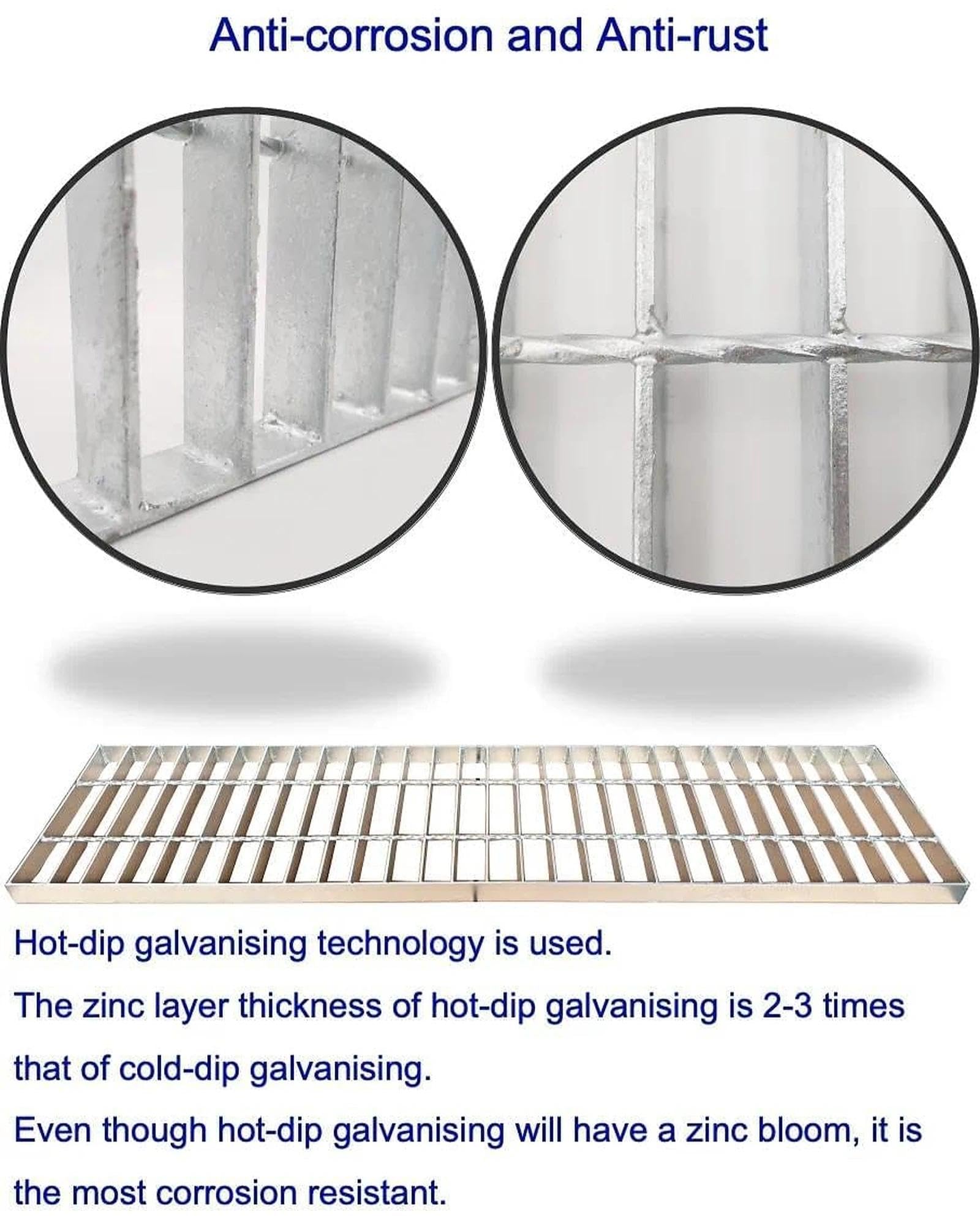 Rejilla Acero Galvanizado para Entrada 1000 x 250 mm