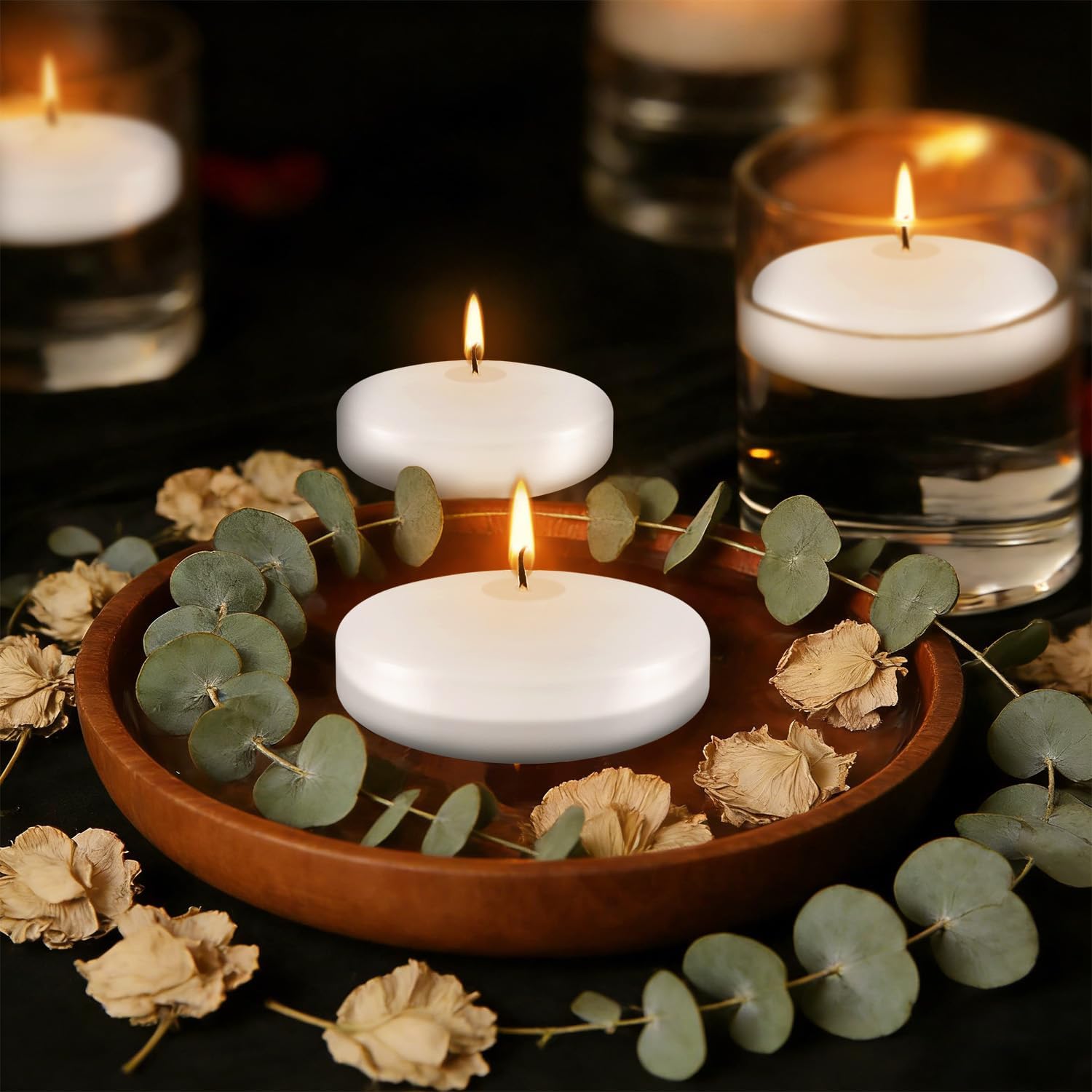 White Floating Candles, 12Pack 3Inch Unscented Dripless Floating Candles, Long-Lasting Burning, Perfect for Valentine's Day,Wedding, Party, Pool, Cylindrical Vase Centerpieces and Home Decor