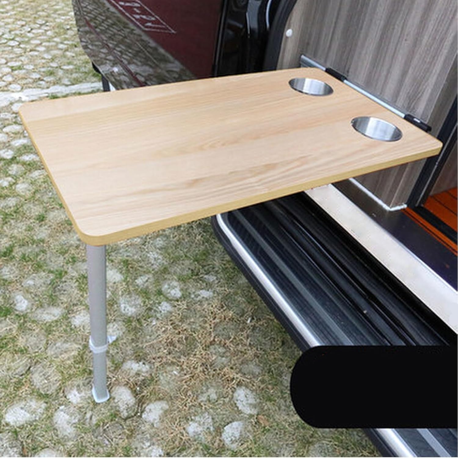 Table murale avec pieds télescopiques pour camping-car et van