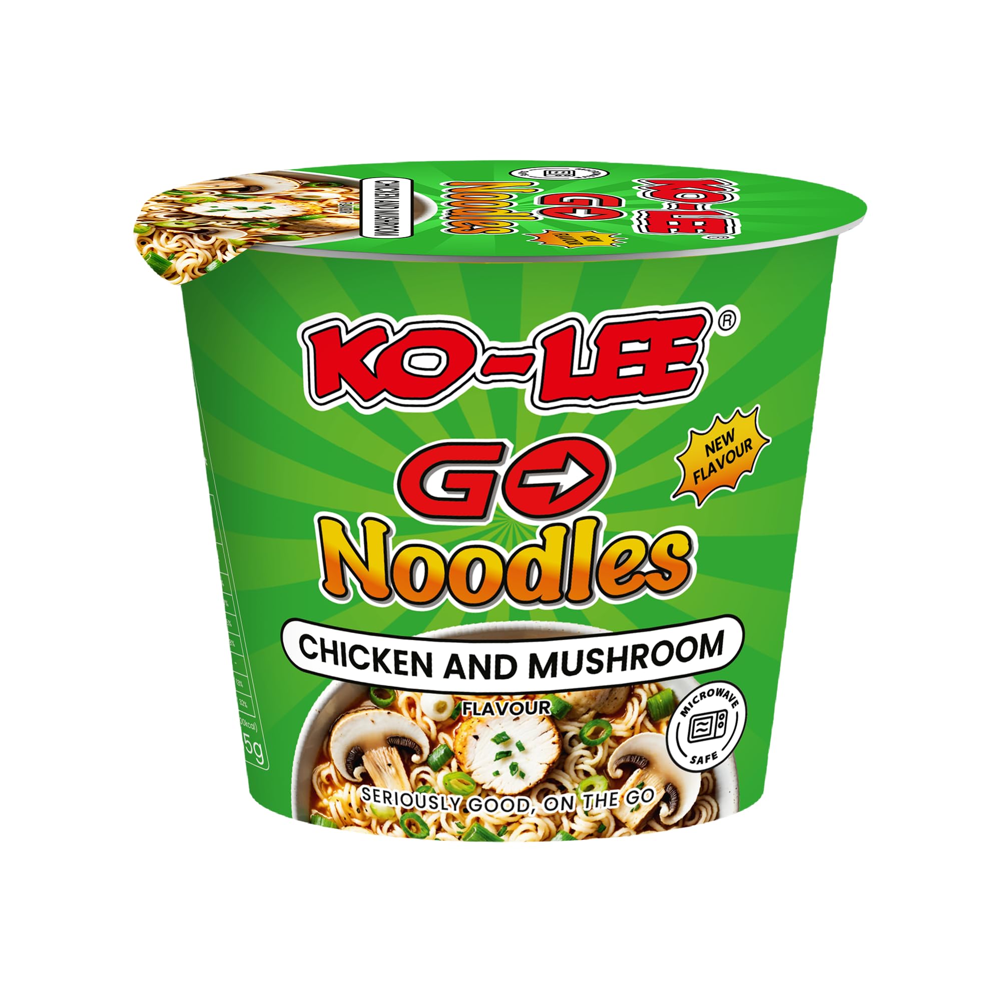 KO-LEE Go Cup Chicken & Mushroom Flavour Instant Noodles – Creamy Chicken-Mushroom Cup Ramen | 65g (Pack of 6)
