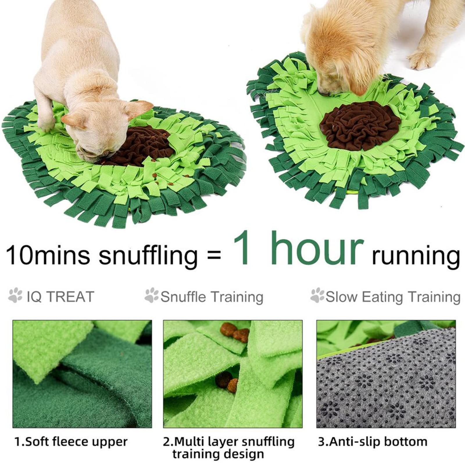 Schnüffelteppich Hund Intelligenzspielzeug, Hund Interaktives Spielzeug,Schnüffelrasen Hund Riechen Trainieren Matte Futtermatte Trainingsmatte Für Puzzle Und Nahrungsinstinkttraining