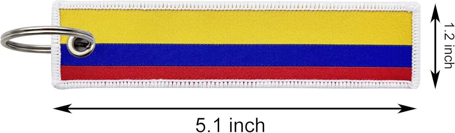 3 Pcs Colombia Colombians Country Flag Keychain,Woven label Key Chains for Car Keys,Fabric Key Chains Men and Women,Used for Various Decorations. - Image 2