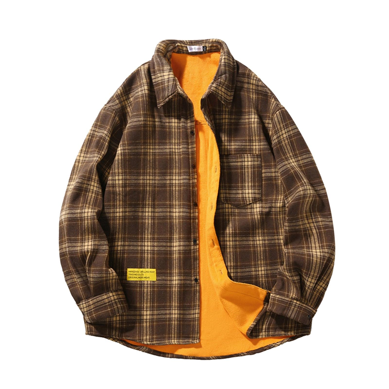 Chemise de travail à carreaux pour homme - Chemise thermique à carreaux - En flanelle épaisse - Doublure - Automne - Hiver - Chemise bûcheron