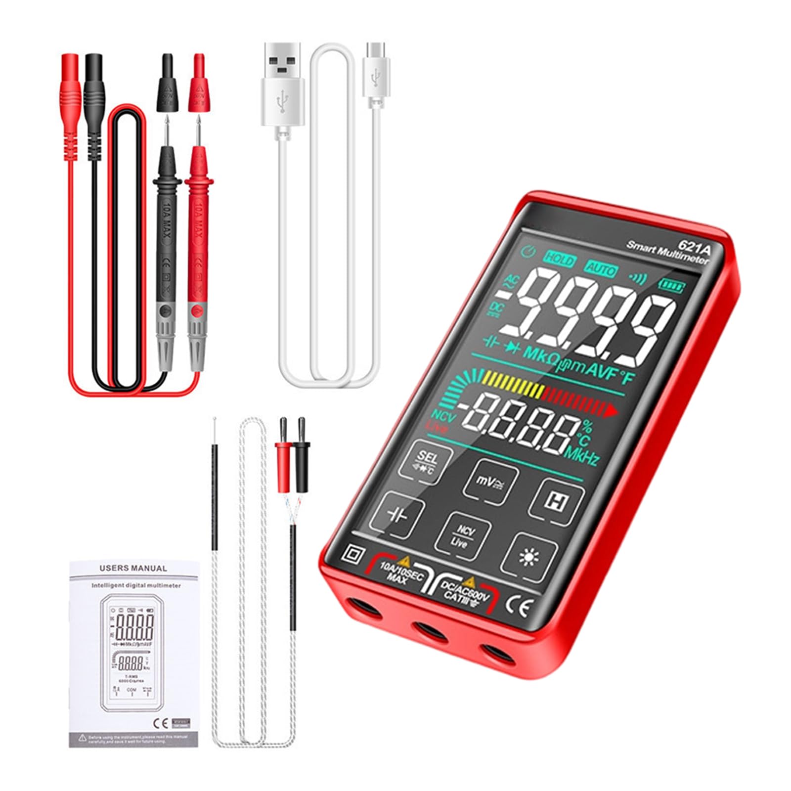 Intelligent Digital Multimeter Accuracy Voltage Current Resistance Meter Easy to Carry for Various Applications Accuracy Multimeter