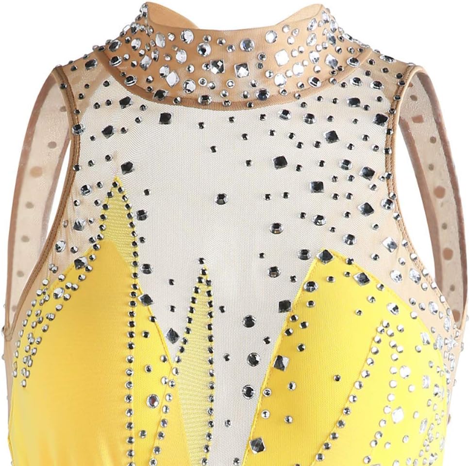 Handmade Girls' Outdoor Sport Roller Skating Dance Costume Figure Ice Skating Competition Dress Gymnastics Leotard