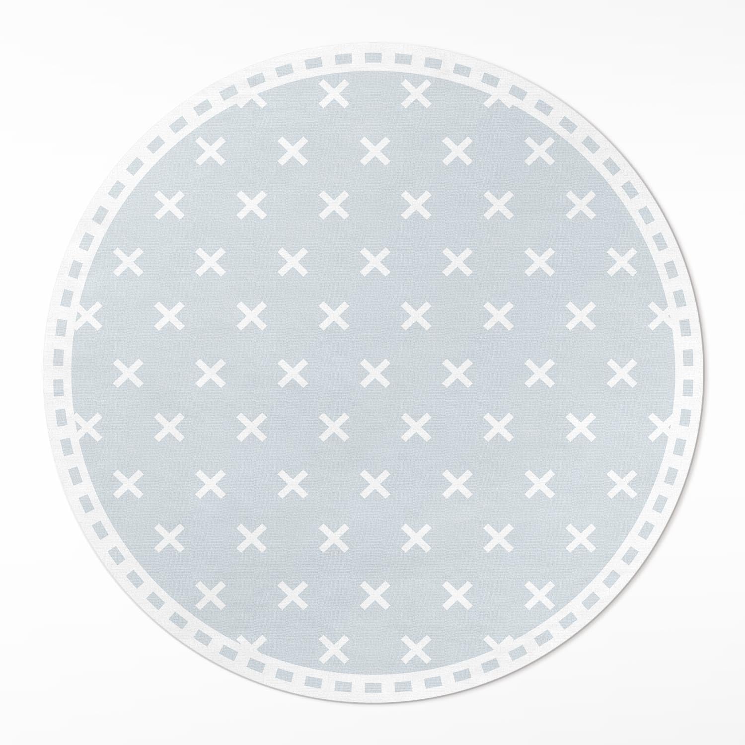 Tapis vinyle durable et élégant rond 100 cm motif croix lumineuses