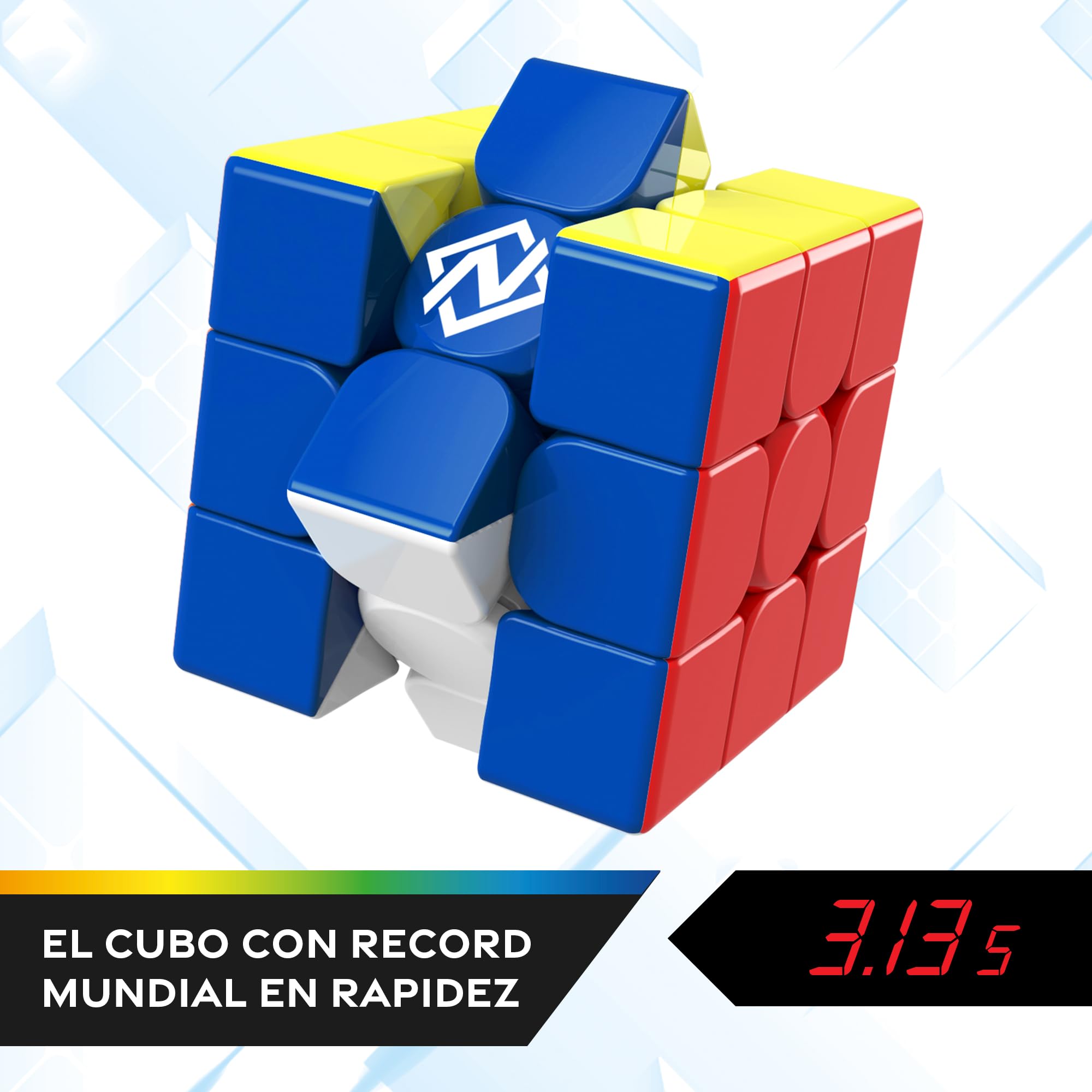 Nexcube 3x3 Clasico, El Cubo para Speedcubers. Máxima Velocidad. Sin Pegatinas. con posicionamiento preciso y Sistema de Doble Ajuste, Multicolor (64559901)