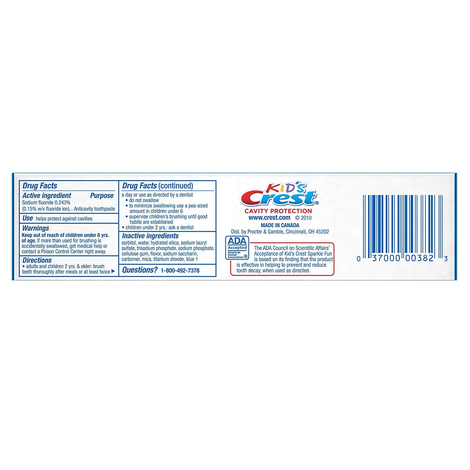 Crest Toothpaste for Kids, Cavity Protection Sparkle Fun 4.6 Ounces Each (Value Pack of 11)