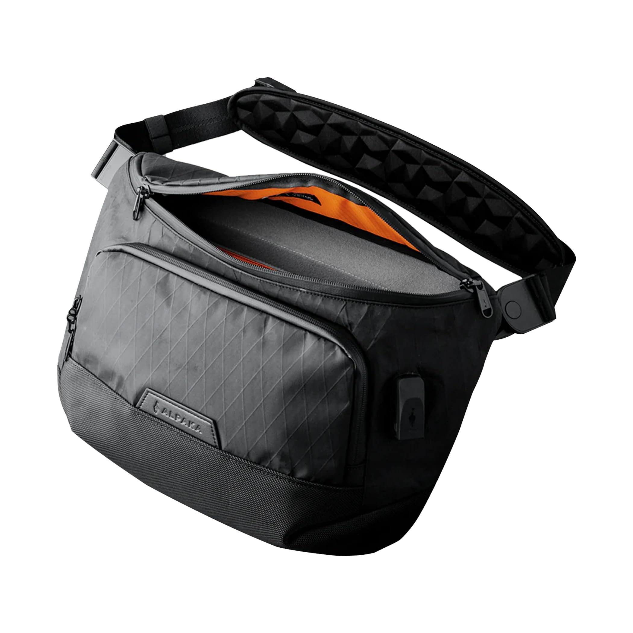 ALPAKA Bravo Sling Max 8L RFID-Blocking Sling Laptop Bag for Men with Maglockz Buckle Lockable Zips External USB