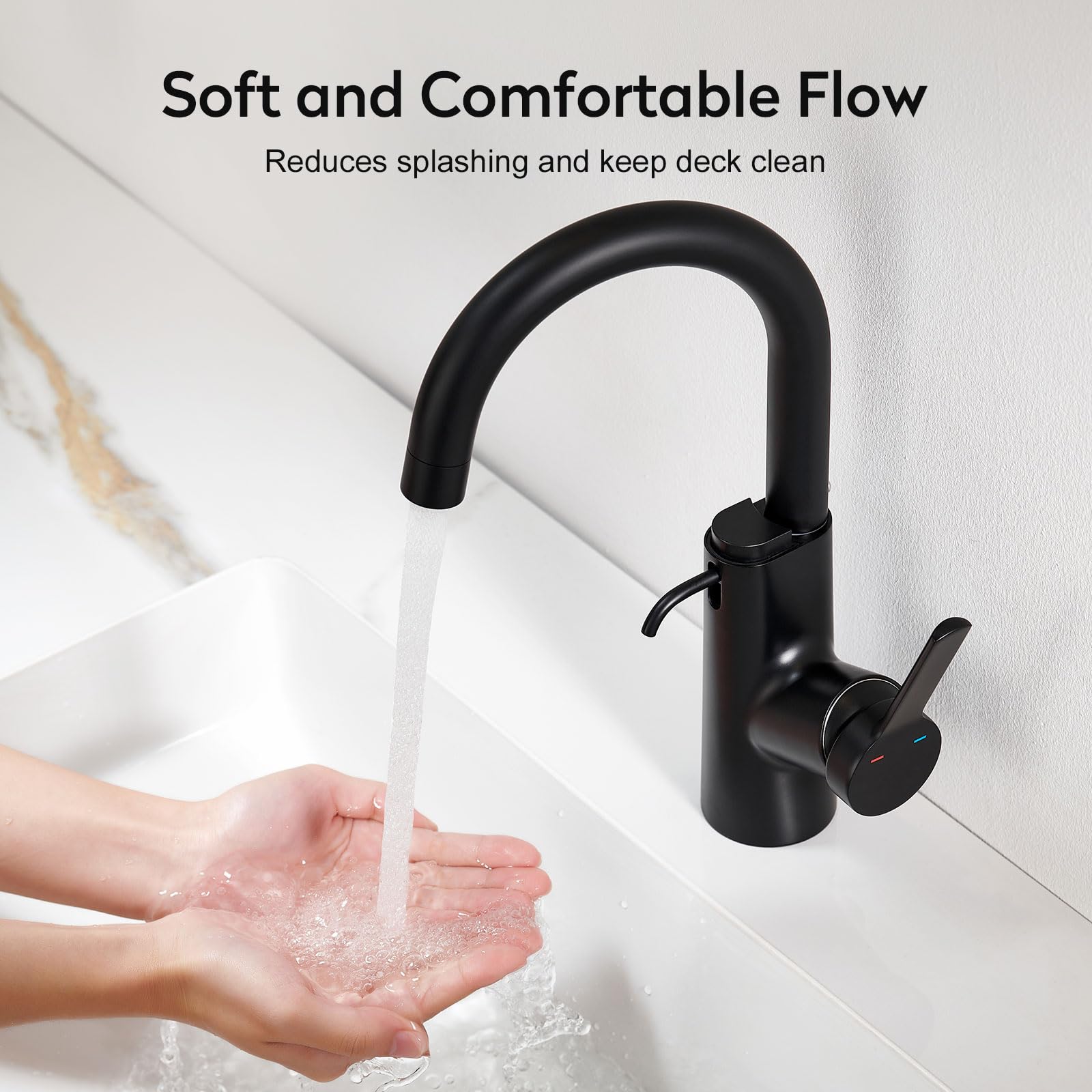 Aktines 360° Drehbarer Wasserhahn Mit Seifenspender – Hocharmatur Für Bad & Küche Aus Edelstahl