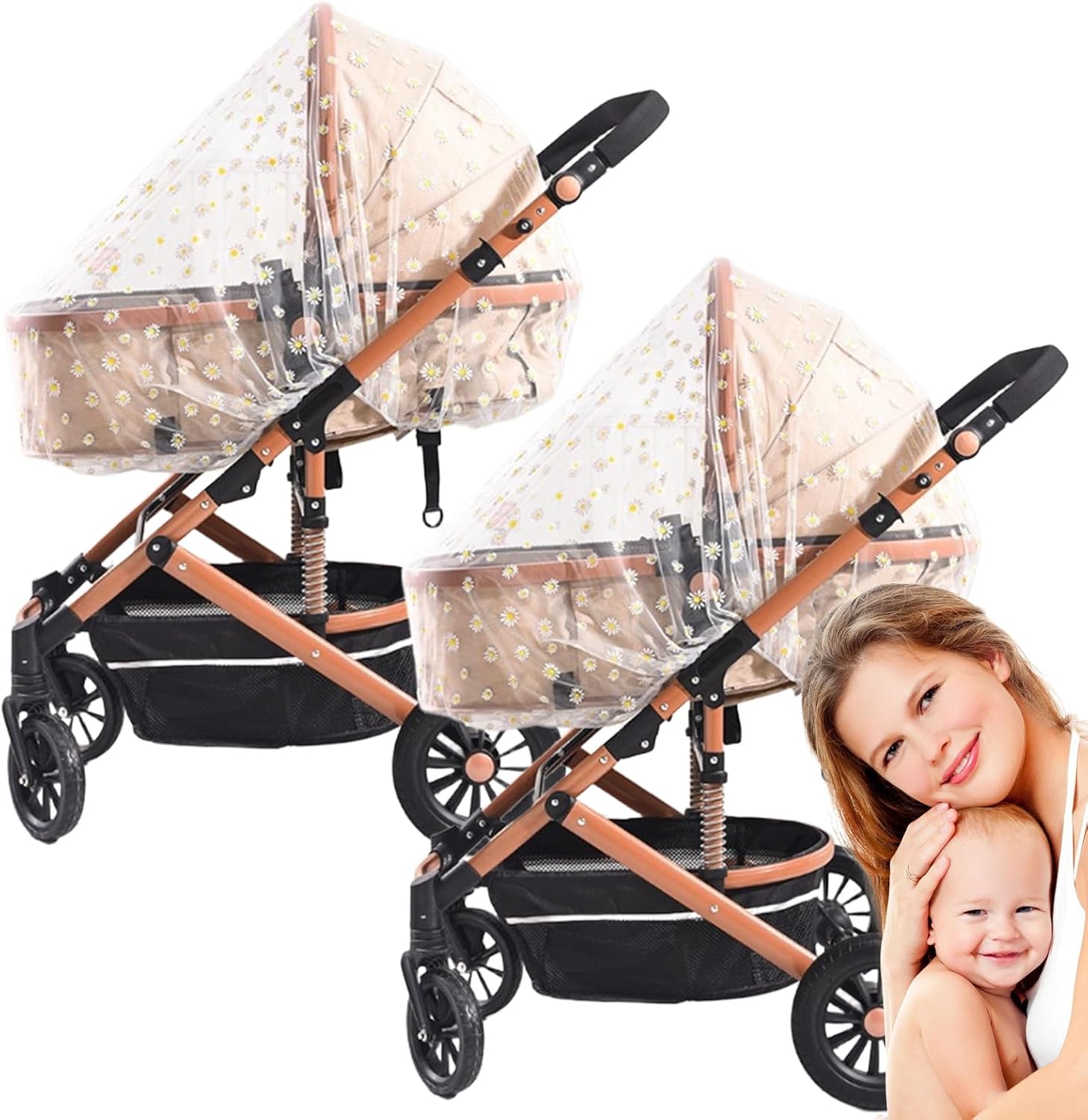 Filet pour poussette, filet en maille pour berceau, barrière de protection longue durée, housse de protection respirante, équipement de filet pour bébé, idéal pour les sièges d&rsquo;auto, les berceaux, les cartes de jeu, les berceaux, une utilisation en extérieur et en intérieur