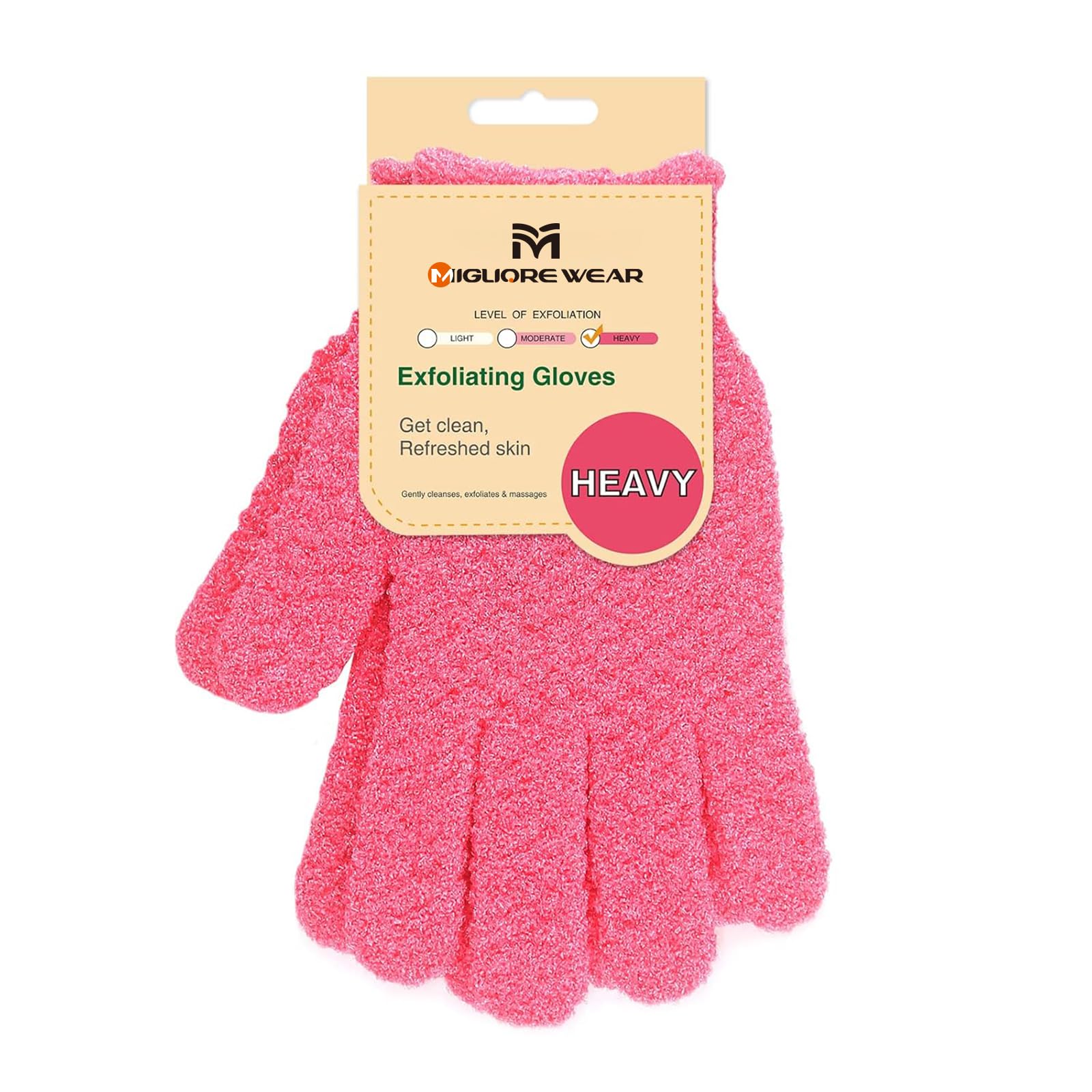 Sponsored Ad – Exfoliating Gloves, 3 Textures Shower Scrub Gloves for Spa, Massage (1 Pair Heavy Rosa)