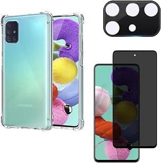 Kit Para Galaxy A51 Capa Anti impacto + Película Privacidade + Película De Câmera (Tela 6.5) (C7COMPANY)