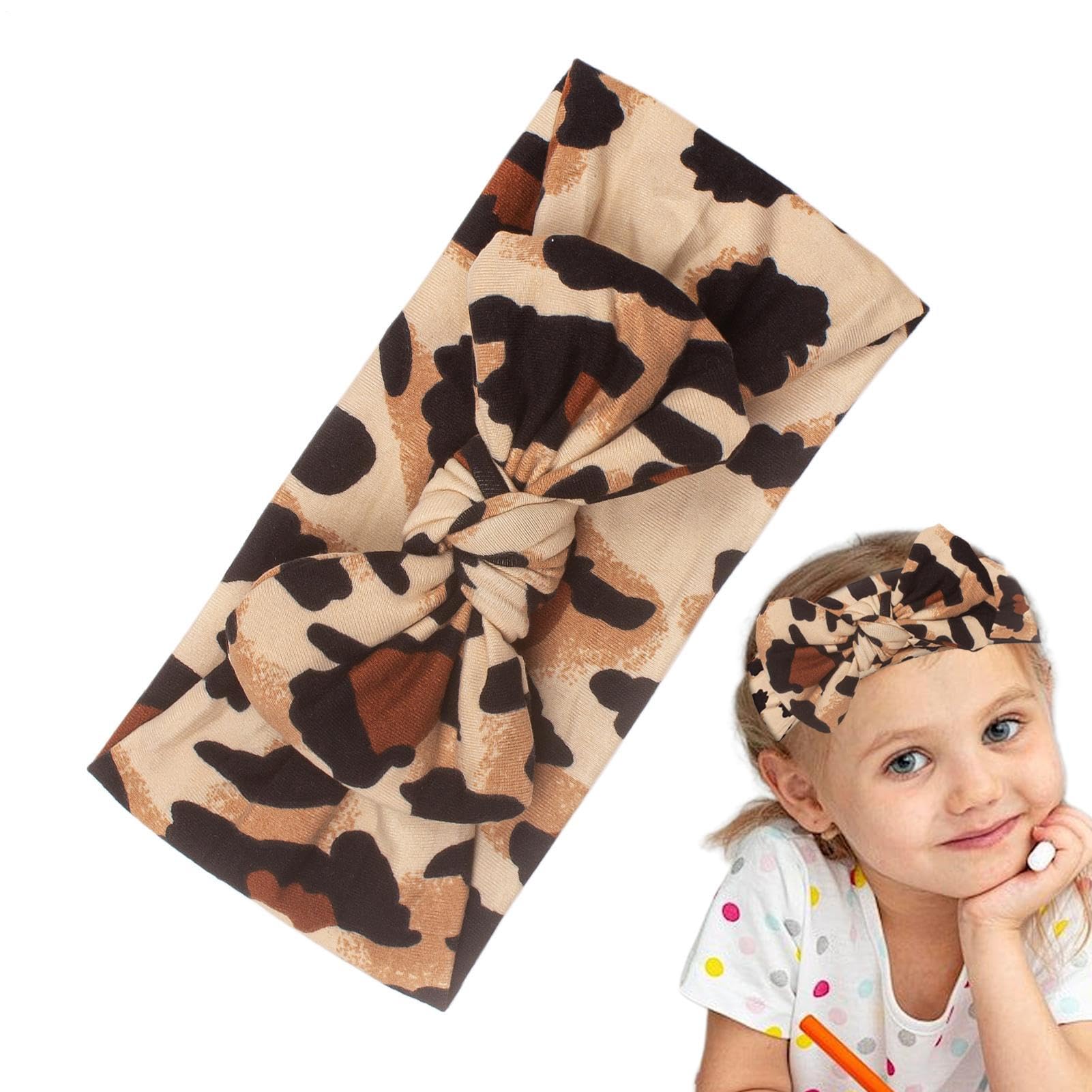Diademas para el pelo para bebé, diadema ancha de leopardo para niños, diademas para niñas pequeñas, lazos elásticos para fotografía diaria, accesorios para el cabello para niños de 0 a 2 años