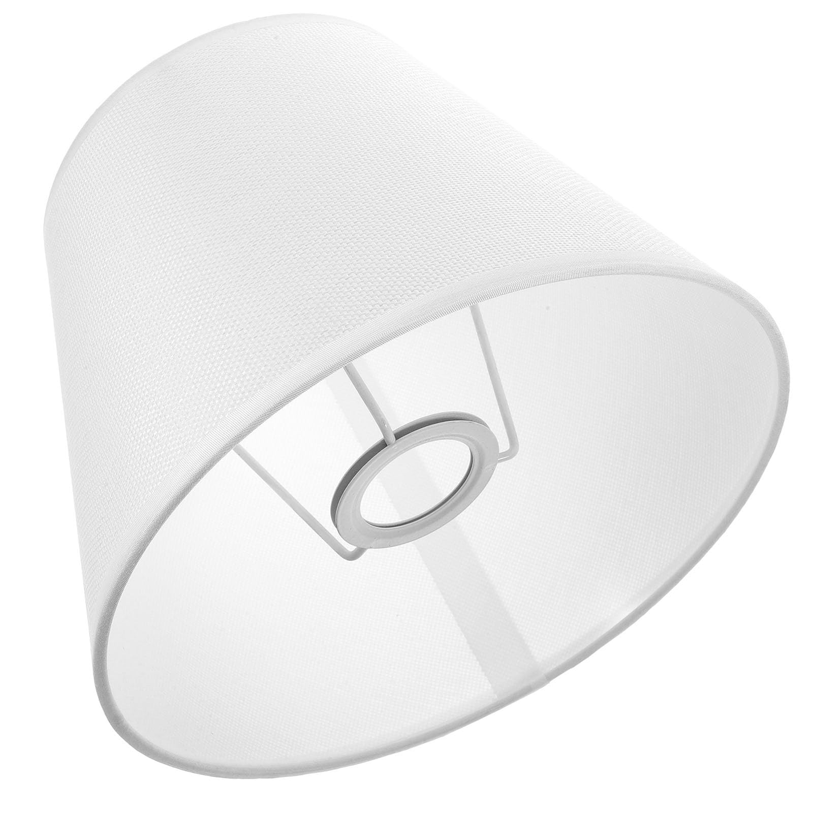 Stofflampenschirm 24cm E27 Lampenschirm Ersatz Lampenzubehör Tischlampe Ivory Weiß für Warme Beleuchtung Zuhause Hotel