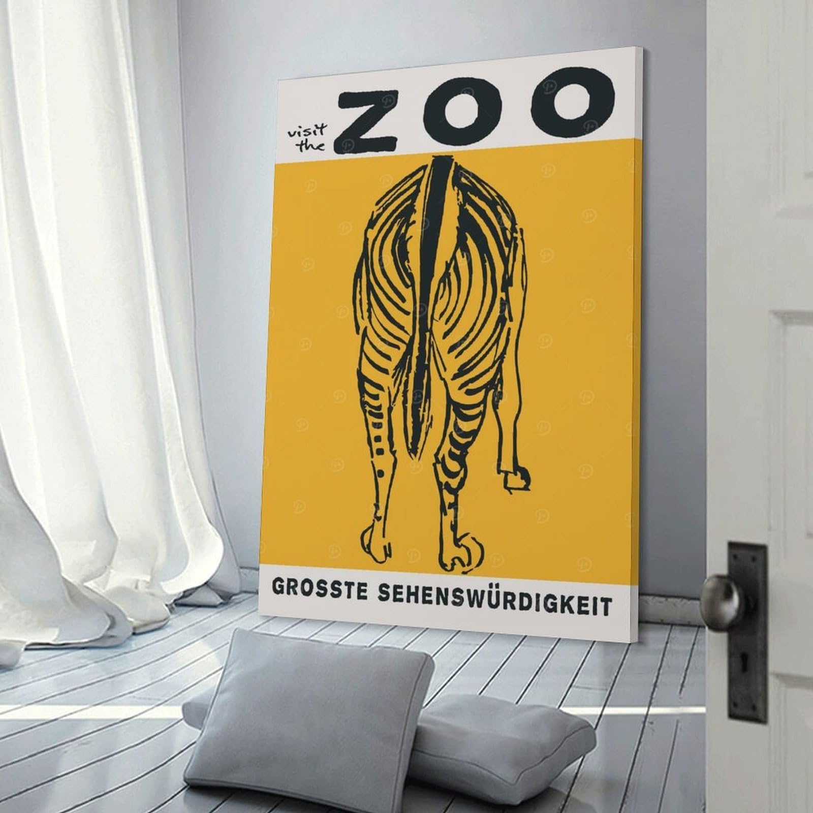 Junmoney Zoo Decorative Canvas Print 24x36inch(60x90cm), for Gallery Wall Layouts in Home Or Office, Home Wall Art for Statement Displays