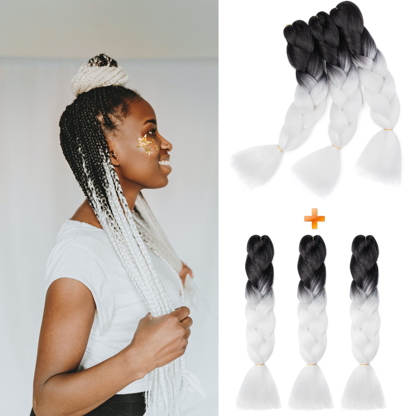 60cm Extensiones de Pelo Trenzas Africanas Castaño Oscuro Extensiones para Trenzas Africanas 1 pcs 100g Kanekalon Pelo para Trenzas Africanas Sintetico Extensiones de Trenzado Cabello Braiding — view 108