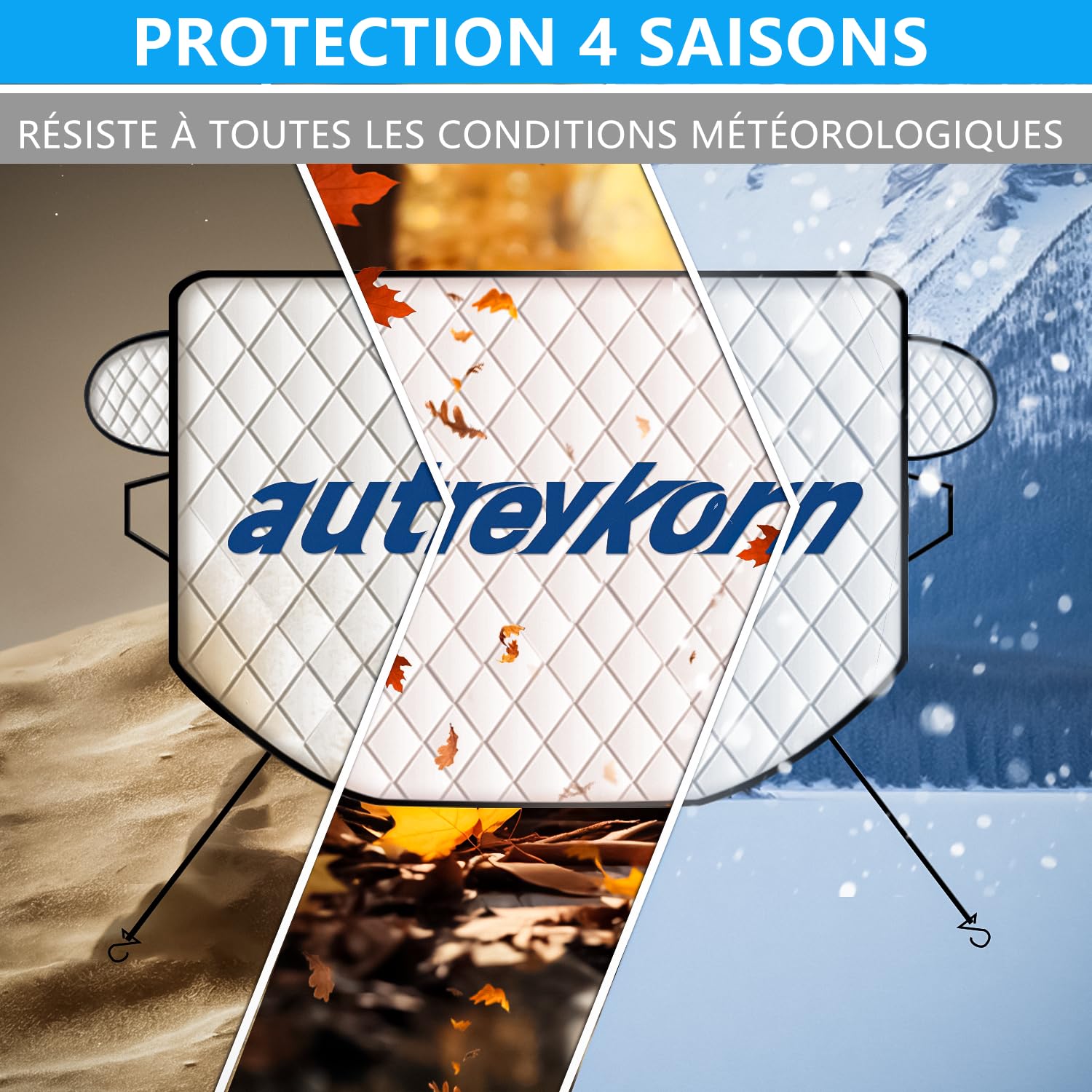 Pare Soleil Voiture 193 x 126 cm Protection UV & Chaleur, Antivol, Résistant au Givre (INCL. SUV) - 5 Aimants Intégrés e Sac de Rangement