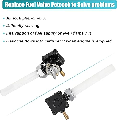 Miniatura 6 de X AUTOHAUX Válvula de combustible de motocicleta Petcock con rosca macho 61338-94D para Harley FXST FLST FXD FLT 1995-2001 para 1340cc para Harley