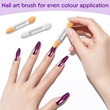 12 Boxes Pearl Chrome Nail Powder With 12 Brushes