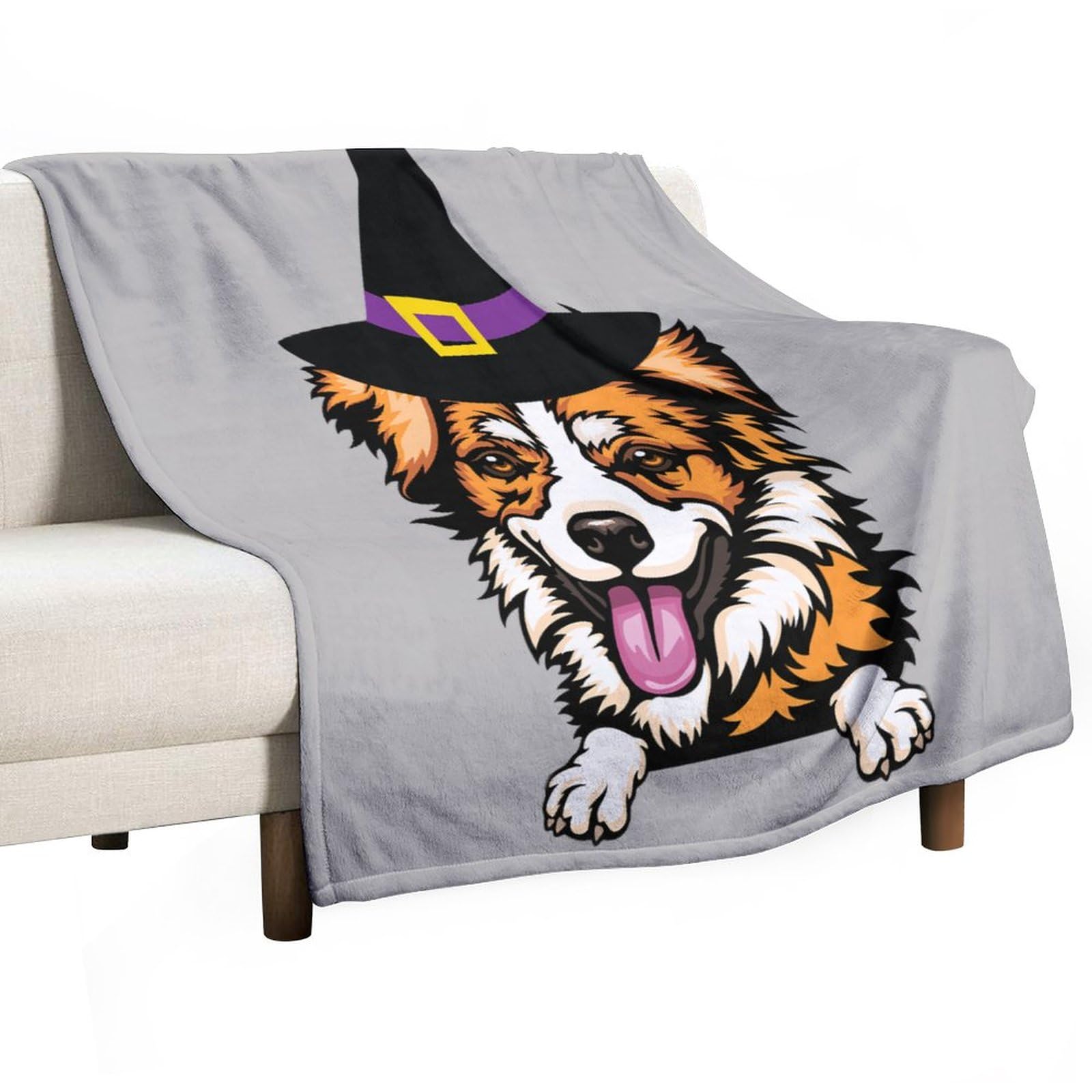 Couverture Kromfohrlander Halloween 101x127 cm plaid polaire enfant