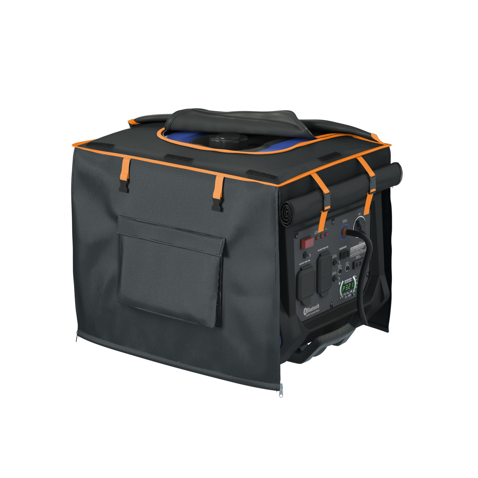 Outdoor Generator Cover,24.8L x 20.2Wx 20.8H for Universal Most Inverter Generators Made of 600D plus 210D Double Layer Heavy Duty Waterproof Fabric The Top Cover is Waterproof for Refueling.