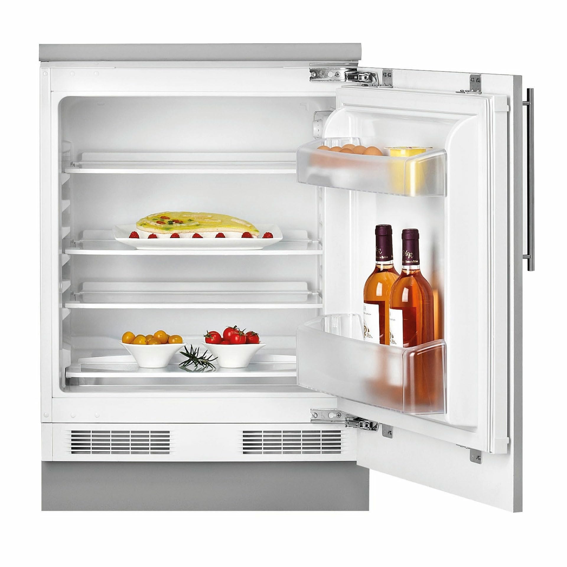 Teka Frigorífico Integrable de 1 Puerta, Termostato Manual, 3 Estantes Safety Glass, Luz LED, Puertas Reversibles, Descongelación Manual,128 Litros, RSL 41150 BU EU