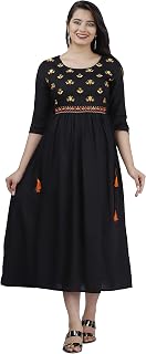 Rayon Multi Colour Emboridered Gown for Women