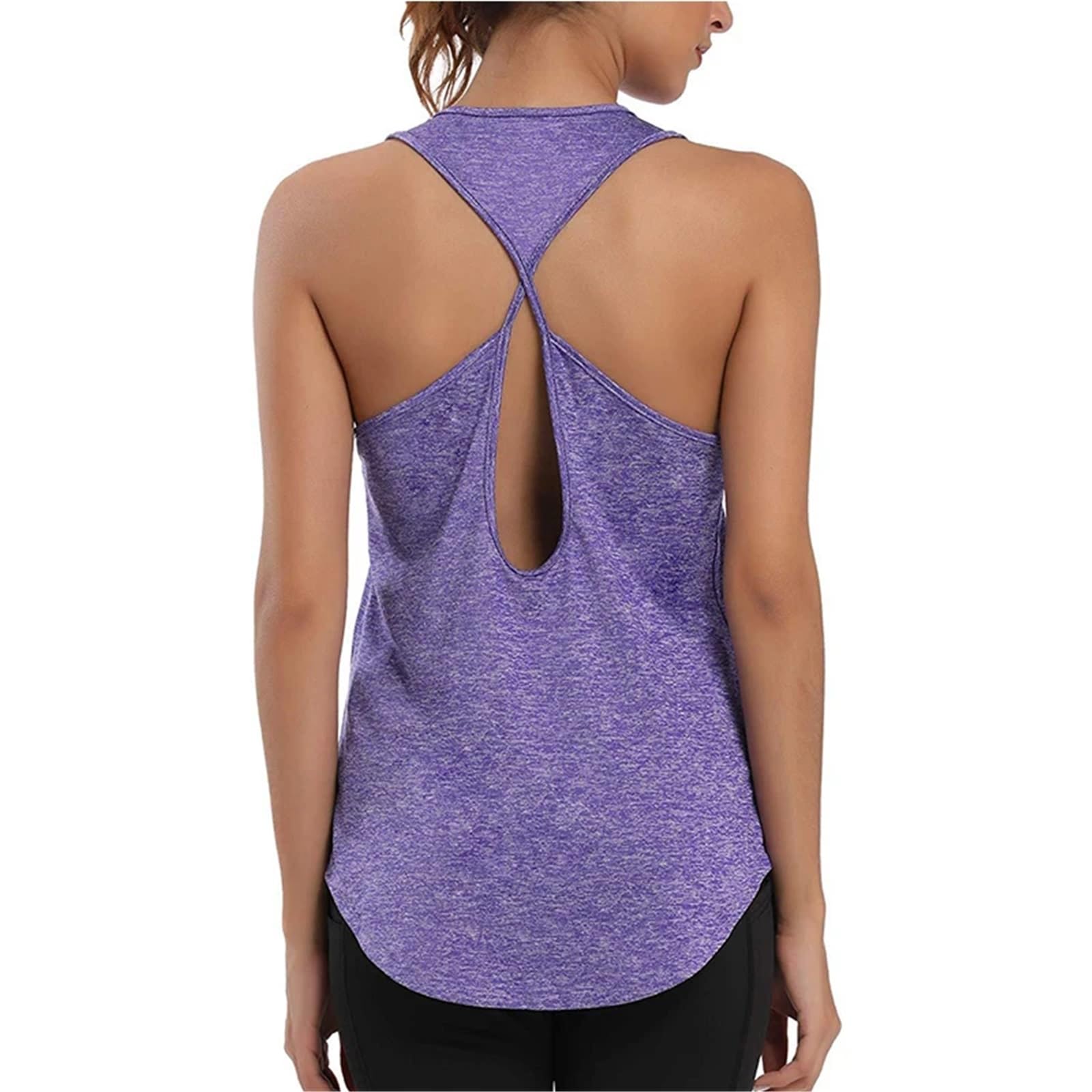 Camicie da Yoga entrambe Indossano Top Corto Sportivo Allenamento Donna Senza Maniche Palestra Schienale Gilet Fitness Atletico Abbigliamento Attivo per La Corsa, Lo Yoga