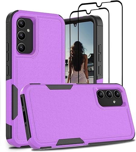 Miniatura 36 de Jeylly Funda para Galaxy A23/A32 5G/A13 4G/A13 5G/A04/A04S, con [2 paquetes de protectores de pantalla de vidrio templado], funda protectora A