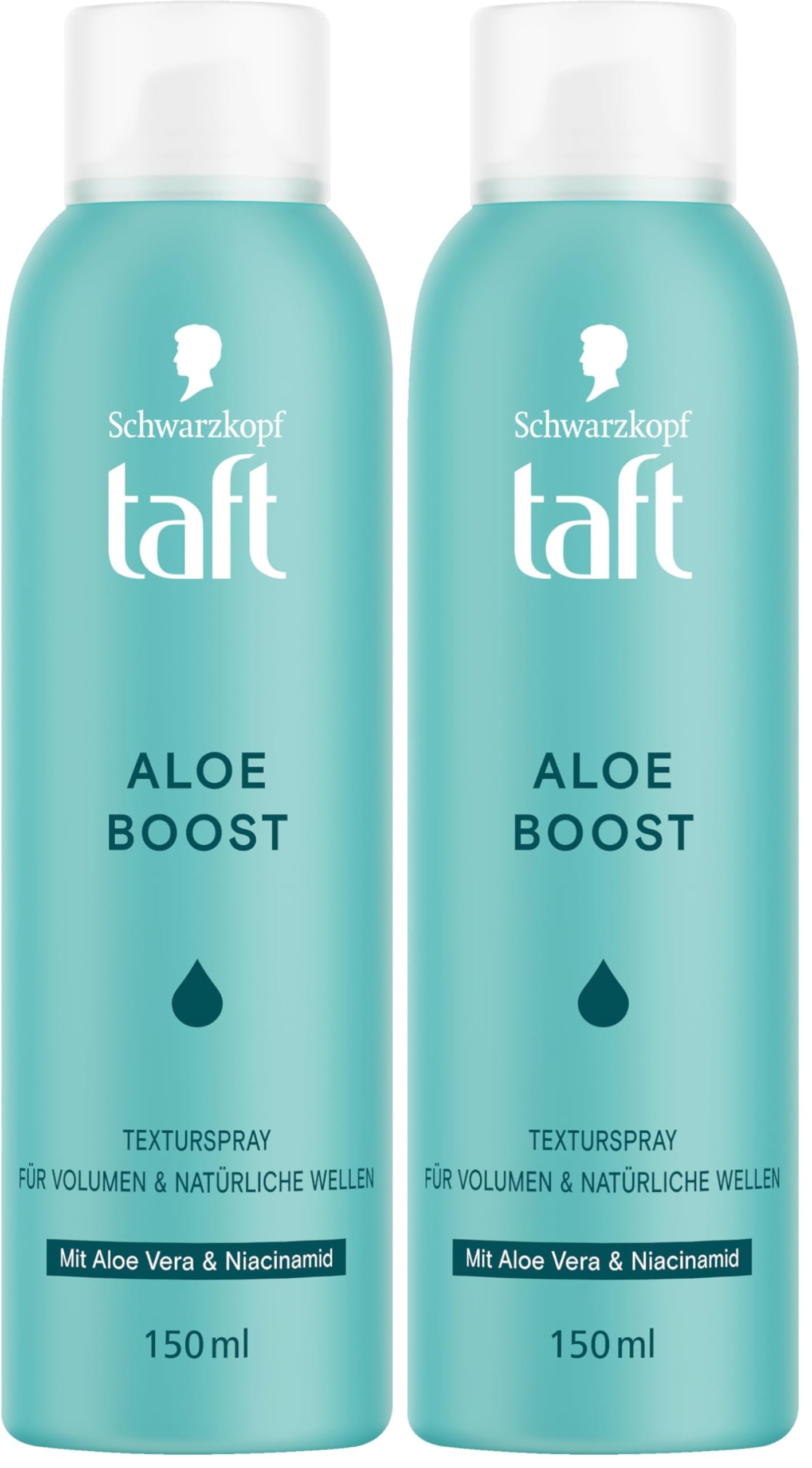 TAFT Texturspray Aloe Boost (150 ml), Styling Spray für Volumen & natürliche Wellen, Volumenspray mit Aloe Vera & Niacinamid sorgt für mühelose Undone Looks (Packung mit 2)