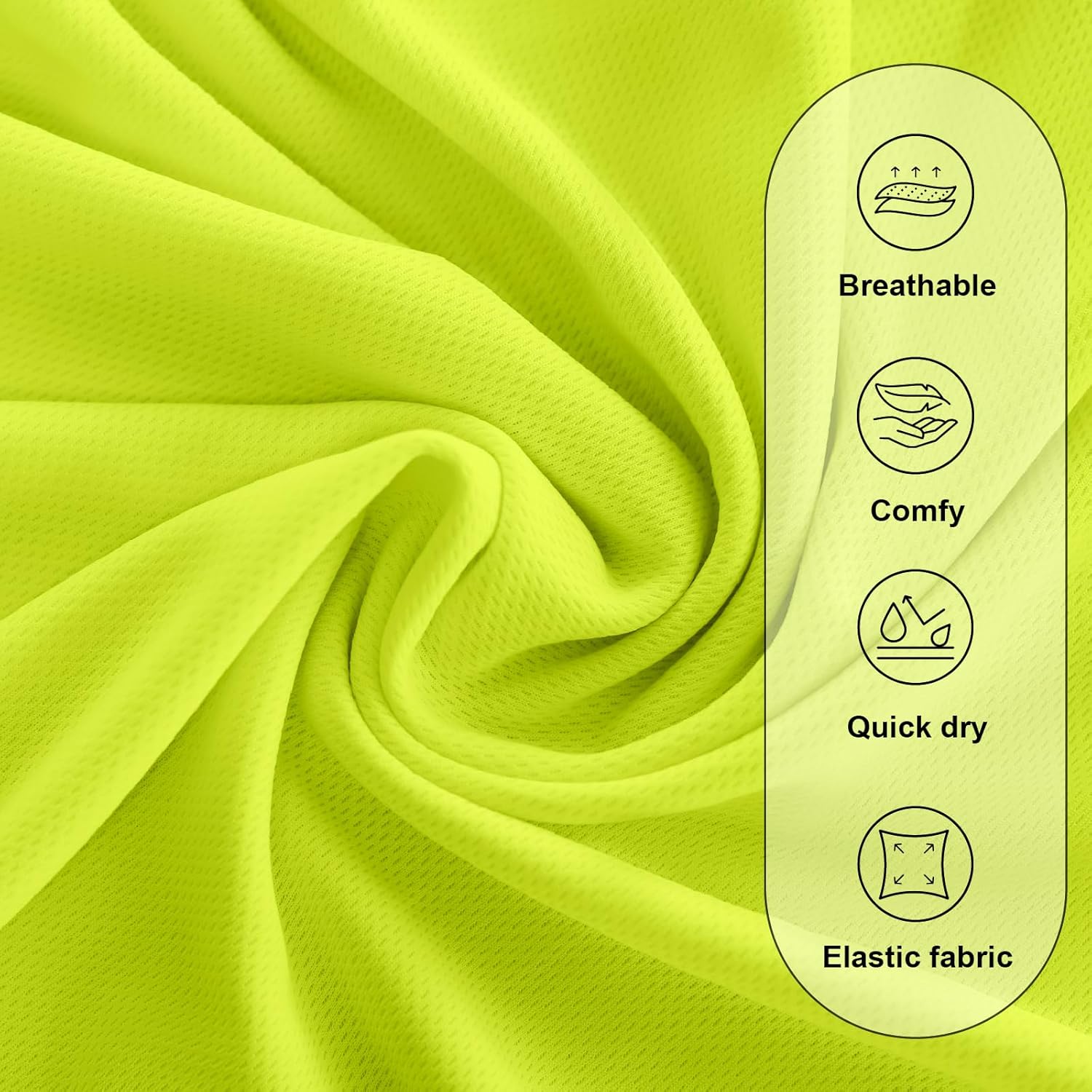 Hi Vis Shirts for Men and Women with Long Sleeve, Class 3 High Visibility Safety Shirts with Reflective Strips, Constrcution,Airports, Parking Lots, Yellow X-Large 3pcs