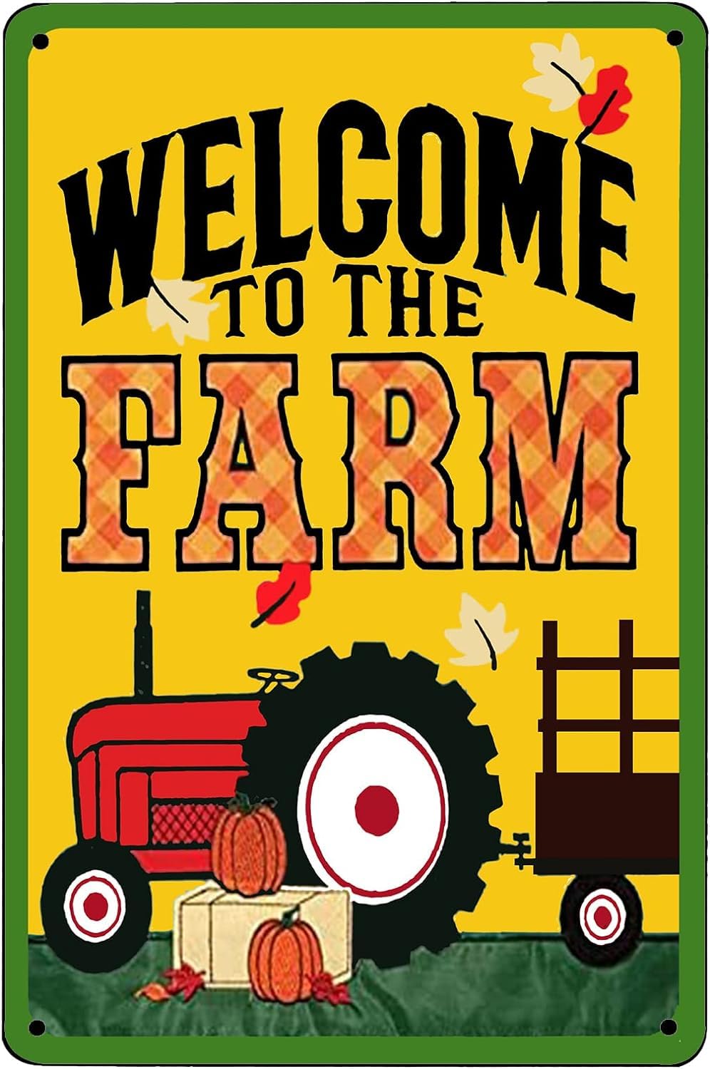 Anceky Welcome to the Farm Retro Vintage Tin Sign Metal Wall Art Primitive Farmhouse Country Kitchen Home Decor Room Door Accessories Poster s 5.5x8 Inch