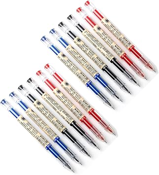 BEMLP Gel Ink Pen Quick Drying Liquid Ink Pens fine point Japanese Style Pens 0.38 mm Ballpoint Maker Pen School Office student Exam Writing Stationery Supply Technical Pens 12Pcs4 Black 4Blue 4Red