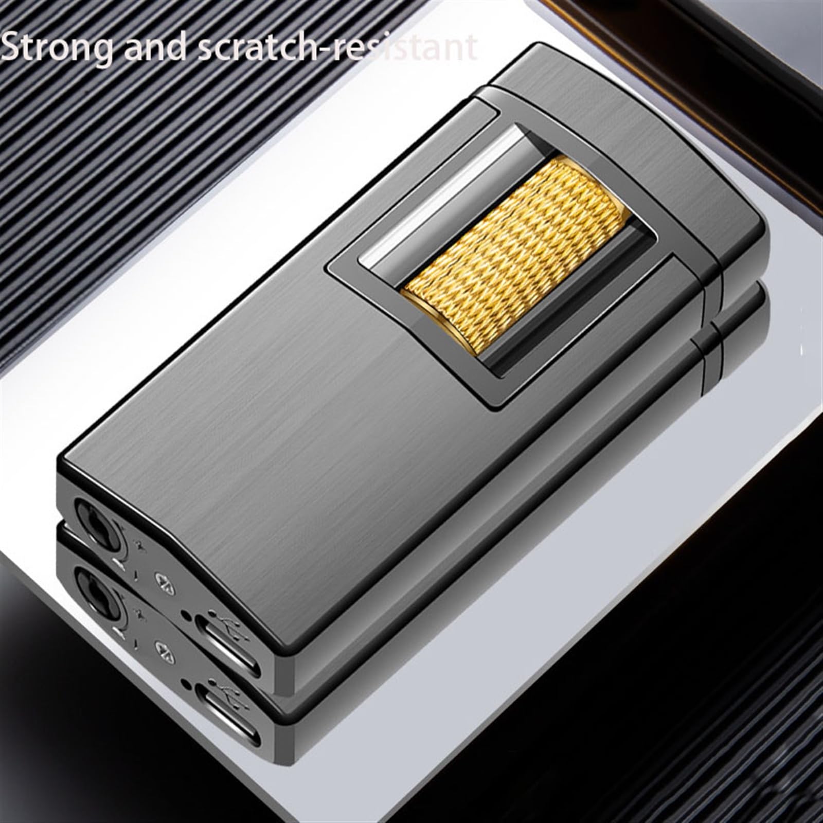 Accendino Colibri Boss Tripla Fiamma Jet - Metallico, Antivento, Ricaricabile A Gas Butano, Con Tagliasigari Accendino Metallico Ricaricabile