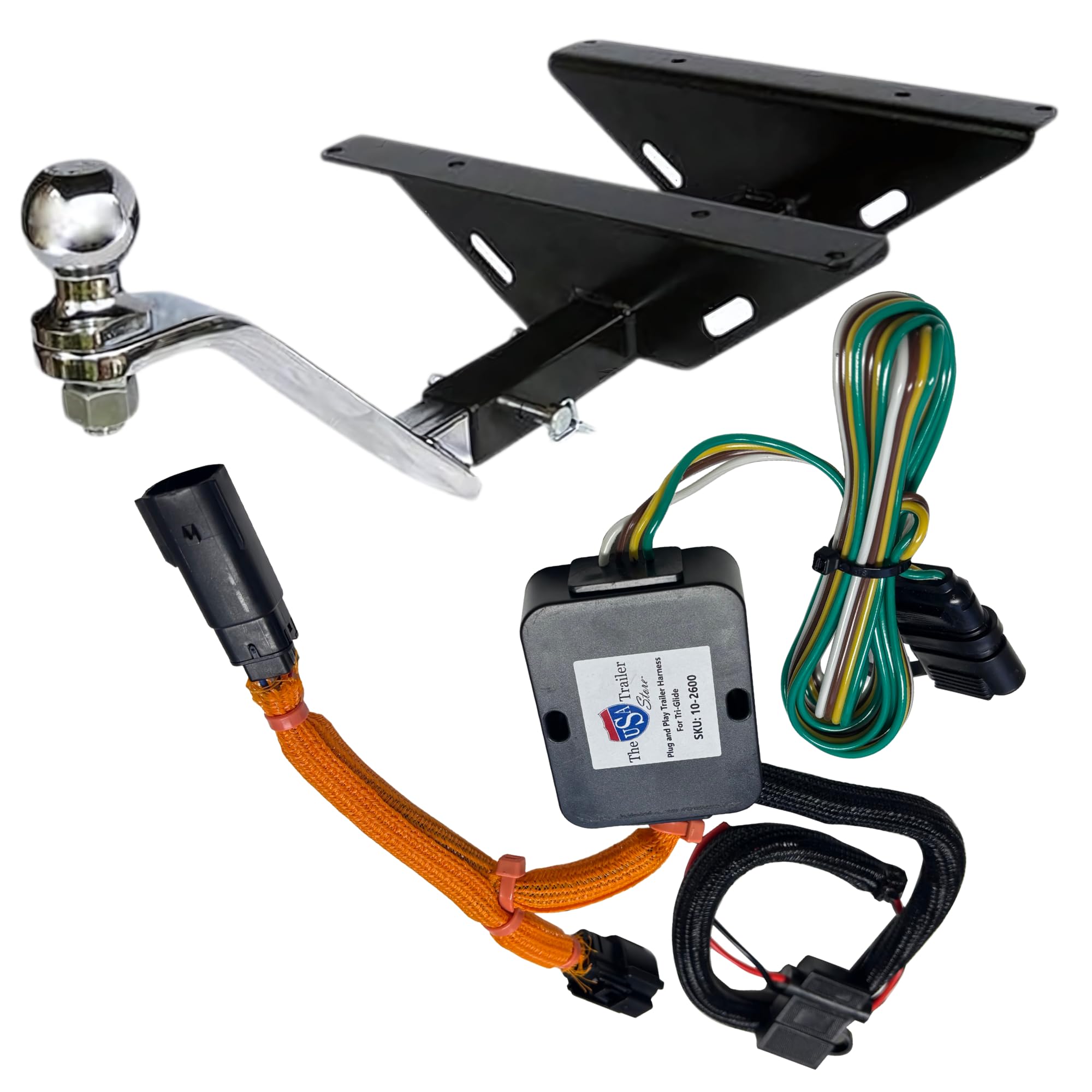 Wire Harness & Trailer Hitch w/Ball for 2014-25 Harley Davidson Tri-Glide | Does NOT FIT FREEWHEELER OR Road Glide 3