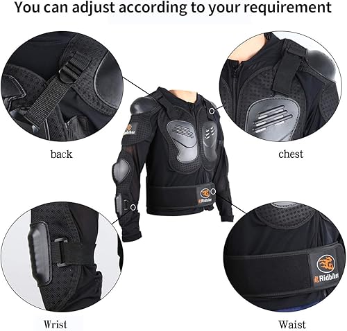 Miniatura 3 de Equipo de motocross para jóvenes, chaqueta de motocicleta con armadura, protector de pecho, equipo de equitación, protector de columna vertebral