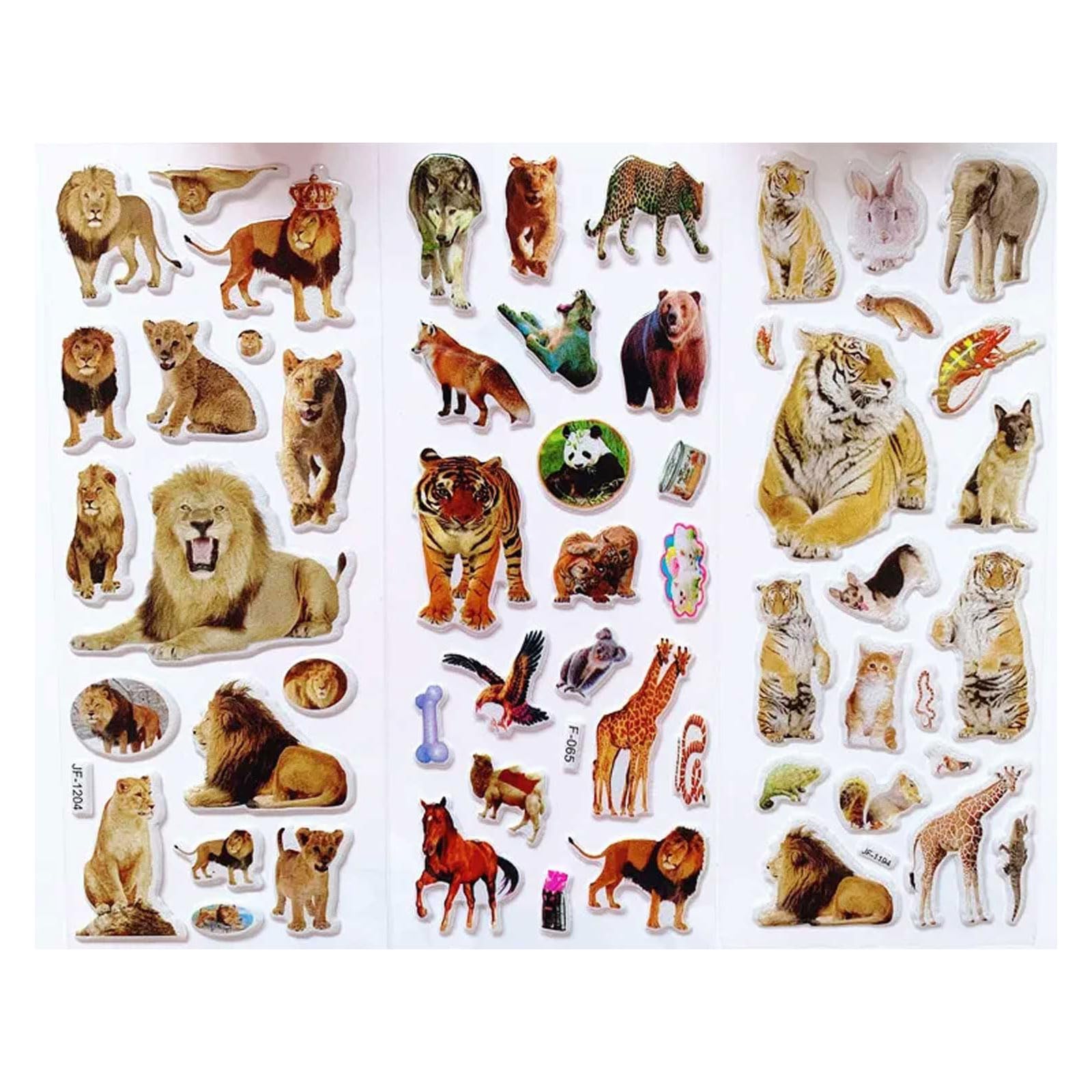 Amazon.co.jp: 動物 ぷっくり立体シール 6シート ３D ぷくぷく シール キッズ 雑貨 サファリ 動物園 子供 男の子 女の子 保育園  幼稚園 小学生 中学生 高校生 大学生 学生 友達 プレゼント 誕生日 プレゼント ステッカー クラフト ノート 飾り かわいい かっこいい カラフル, image size:1600x1600