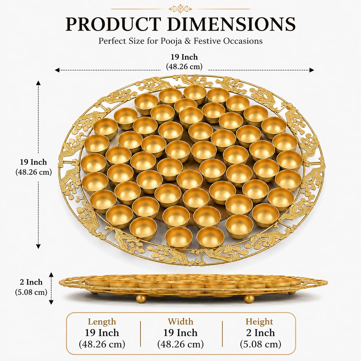 Gold 56 Bhog Thali - Pooja Set for Home -3 Gold 56 Bhog Thali - Pooja Set for Home -3