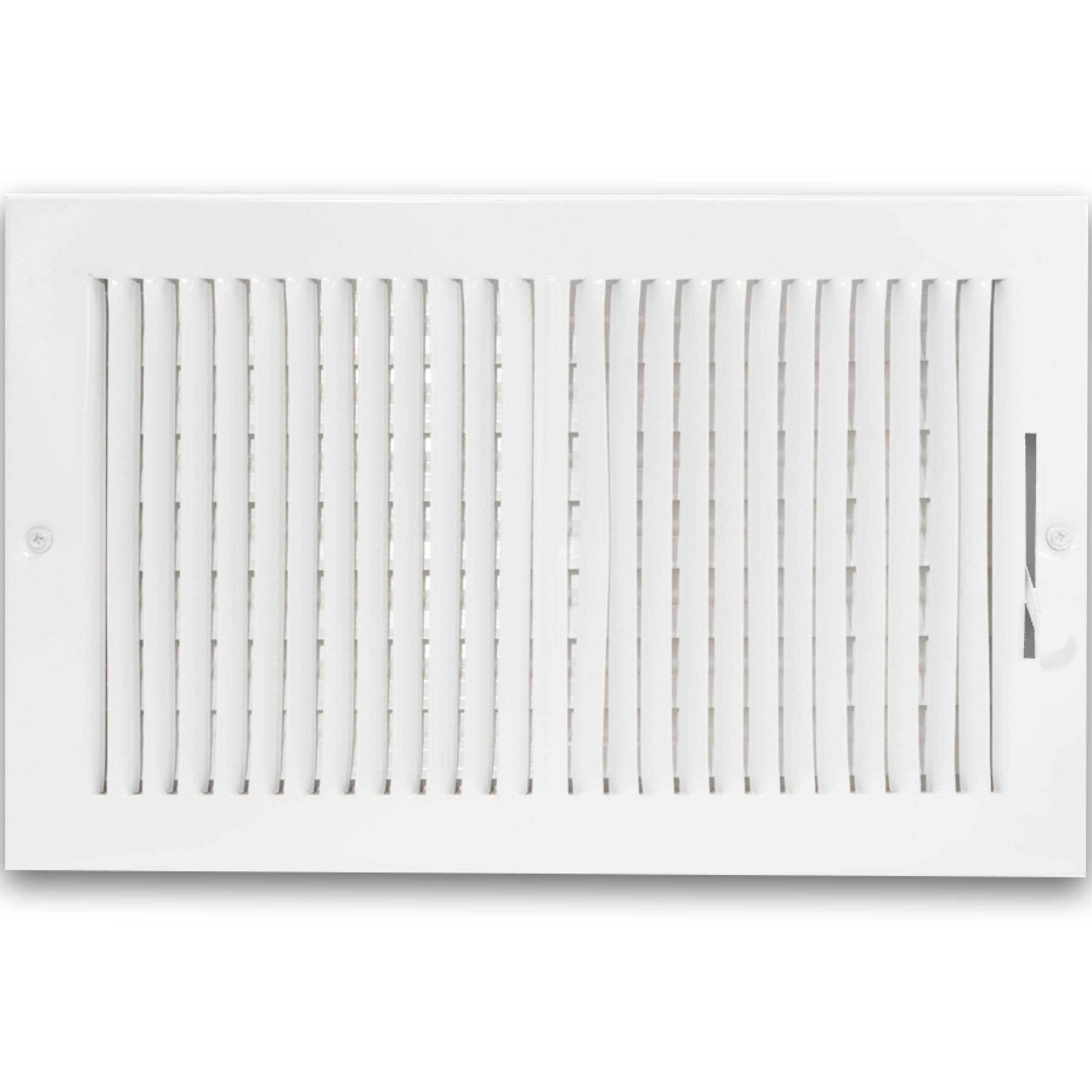 EZ-FLO 14 x 8 Inch (Duct Opening) Air Vent Cover for Wall or Ceiling, Two-Way Ventilation Register, Solid Steel HVAC Register Cover, White, 61662