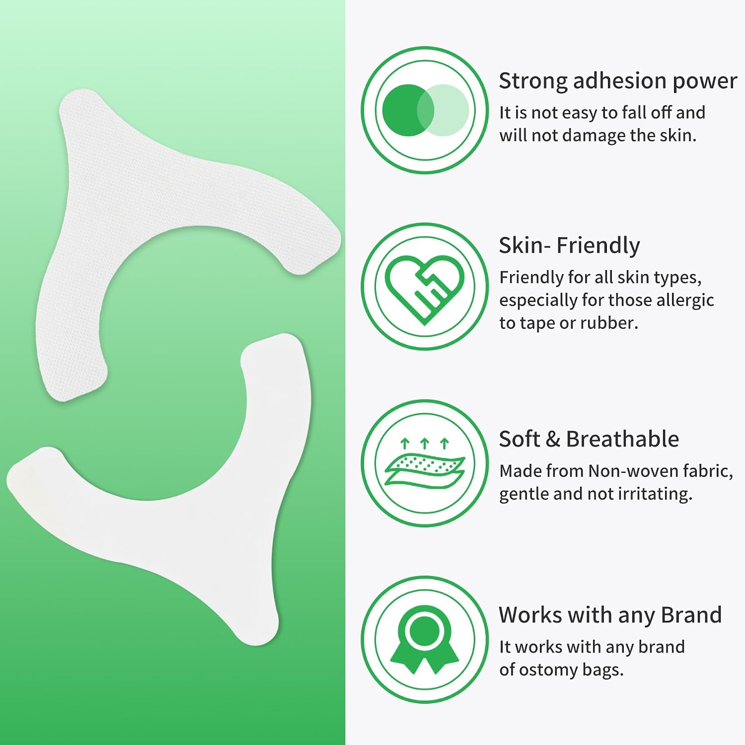 20 Pcs ZnnaYoha Ostomy Barrier Strips for Colostomy Bags, Y-Shaped Barrier Adhesive Strips